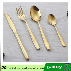 Wedding Events Copper Cutlery, PVD Plated Gold Cutlery Set
